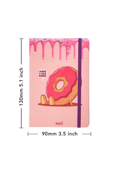 VUKİ Patterned Hard Cover Elastic Notebook A5