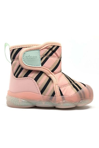 Vicco Helium Powder Black Striped Girl's Lighted Snow Boots