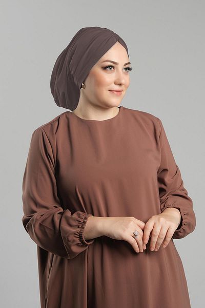 HÜRREM BONE Mink Practical Instant Hijab Bonnet Sandy Drawstring Loose 2119_10