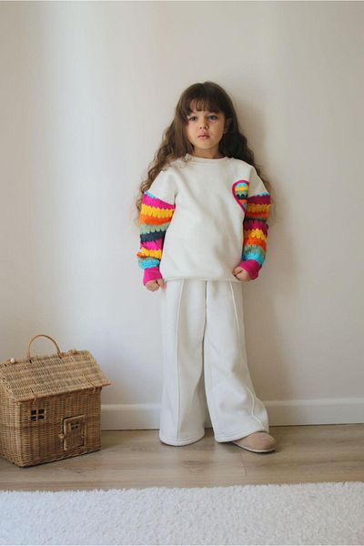 öykümgaleria Girl's Winter 3 Thread Raised Bottom Top Set