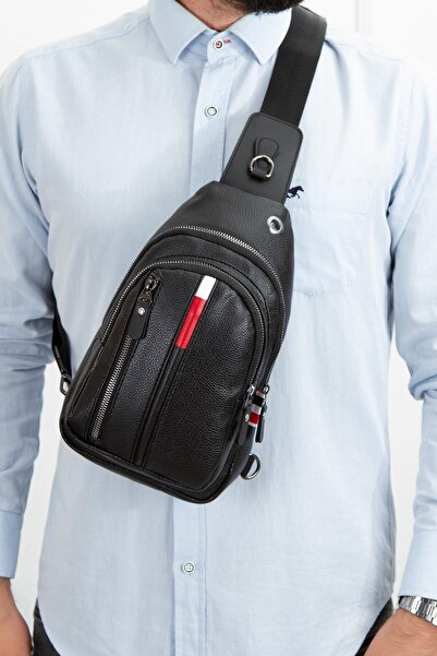 Newish Polo Erkek Çapraz Omuz Ve Bel Çantası Siyah Suya Dayanıklı Günlük Seya...