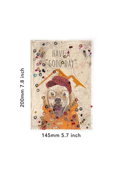 VUKİ Patterned A5 Notebook with Glitter and Watery Cover