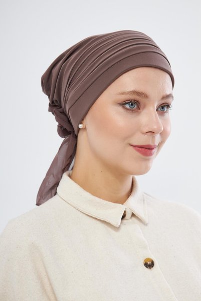 HÜRREMBONE SARAYDAN GELEN GÜZELLİK Bucătă Hijab Practic de nurcă, gata de fabricație, țesătură nisipoasă, plisată, cu nervuri, trandafir 1806_10