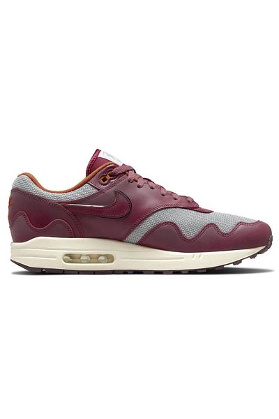 Nike Air Max 1 / Patta Leather Sneaker Genuine Leather Men's Casual Sports Shoes Claret Red