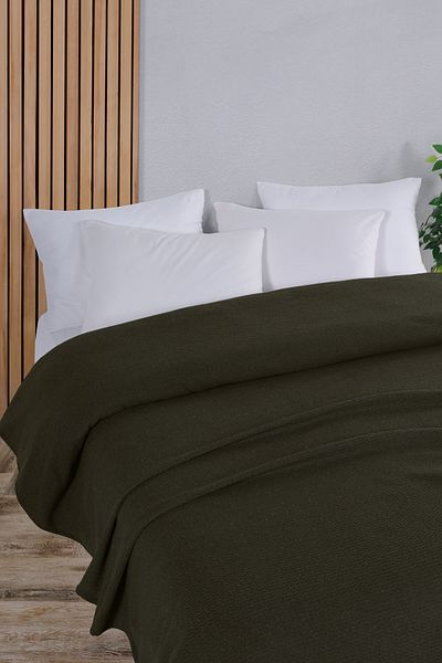 Evim Cotton Akel Khaki Multi-Purpose Bedspread Single - 160X230 cm