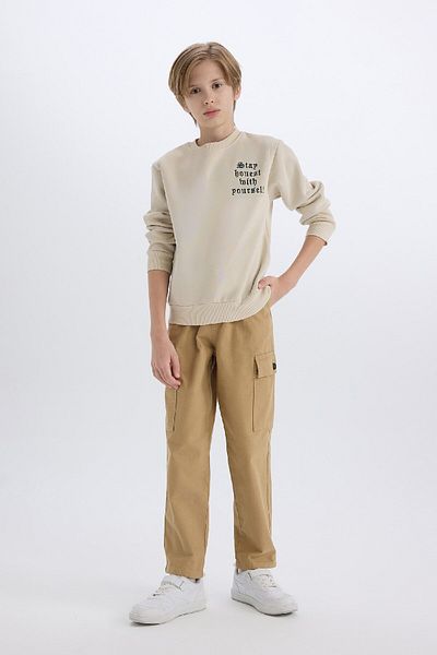 DeFacto Φούτερ Boy's Crew Neck με στάμπα D4344a824wn
