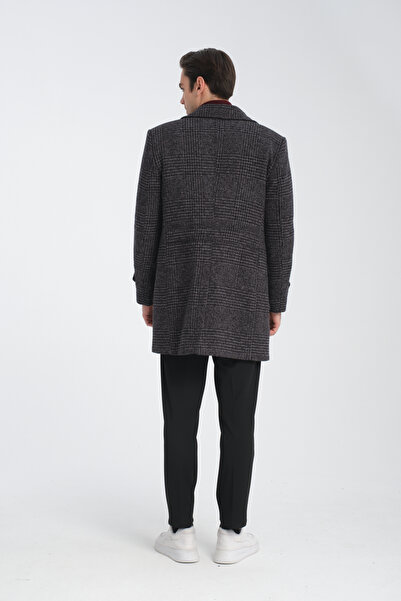 Frappoli Ανδρικό παλτό με χοντρό κασμίρ - καρό σχέδιο, κανονική εφαρμογή