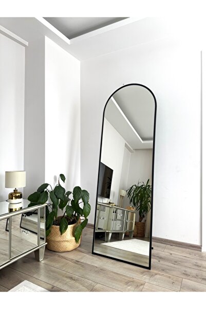 EFFE YAPI DEKOR 180*60 Cm Siyah Metal Çerçeveli Ayaklı Boy Aynası