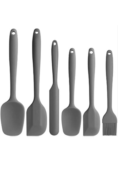 AYGÖREN HOME Gri 6lı Takım Yanmaz Yapışmaz Mutfak Pasta Slikon Yumurta Fırças...