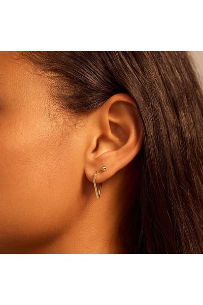 Beloro Jewels Della Spiga Luna 9 Ayar Altın Traingle Küpe BO360082