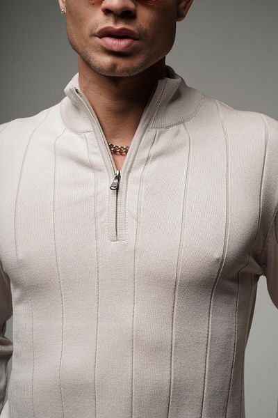 Butik TREND BIZ Πλεκτό πουλόβερ με μισό φερμουάρ με κανονική εφαρμογή