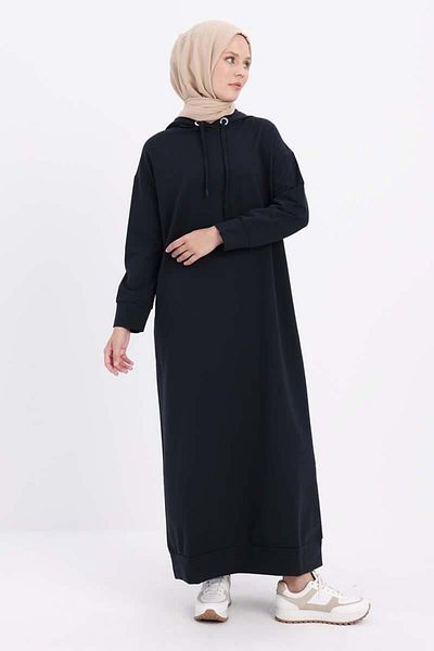 ALLDAY Πλεκτό φόρεμα Navy Blue με κουκούλα