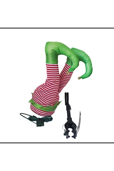 Derin Düşler Christmas Pine Tree Ornament Decor Movable Christmas Tree Decor Swinging Plush Christmas Elf Leg Ornament