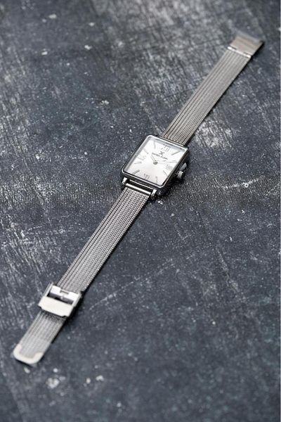 Daniel Klein Dke.1.10741 Rectangular Case Straw Cord Minimal Design Women's Wristwatch