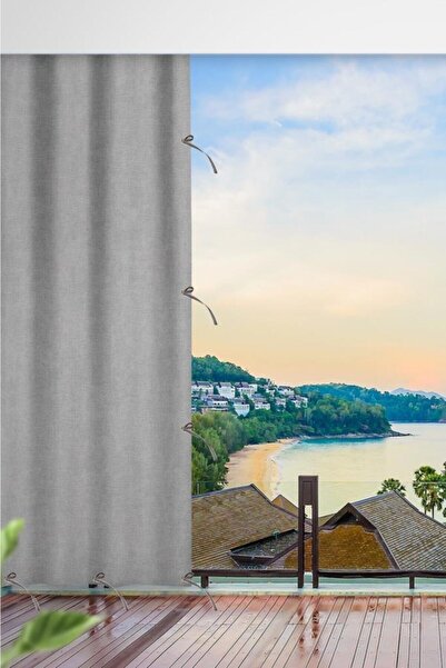 ALTINPAMUK Trend Balkon Perdesi Enxboy Seçenekli Bağcıklı Balkon Brandası Düz...