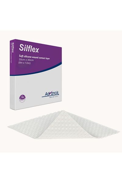 Advancis Medical UK Silflex 20 سم × 30 سم - طبقة اتصال للجروح من السيليكون الناعم × 1 قطعة