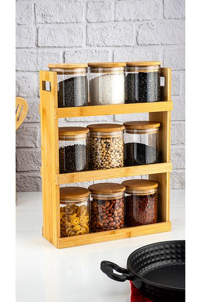 Bambum Tier 10 Piece 3-Tier Spice Rack Set with Stand