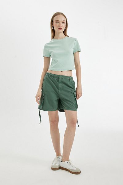 DeFacto Coool Fitted Rib Basic Solid Short Sleeve T-Shirt T9631Az24Sm