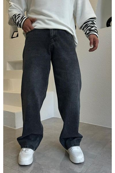 DENİM ESPİRİ Anthracite Colored Oversize Baggy Jeans - Relaxed Unisex Pants