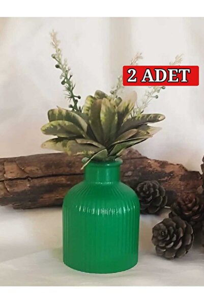 E.M.S AVM 2 Adet Vazo Çizgili Vazo Pampas Vazosu Yapay Ve Kuru Çiçek Vazosu Y...