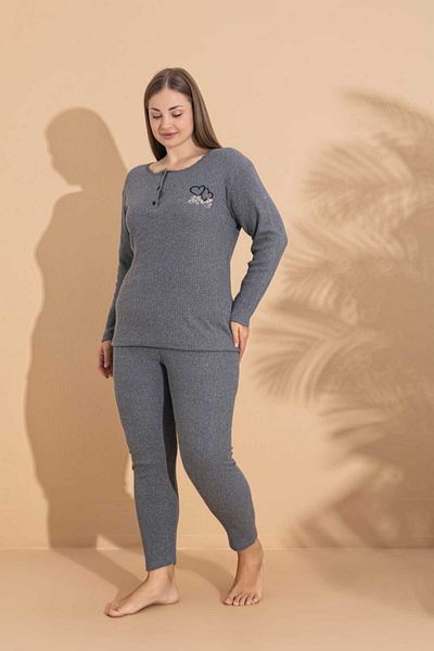 LİLA İÇ GİYİM WINTER WIDE STYLE MOTHER LONG SLEEVE PAJAMA SET