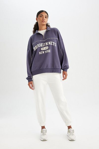 DeFacto Sweatshirt - Lila - Oversized