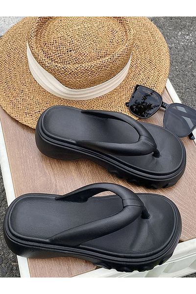 Sneak-a-Peek By Styli Platform Chunky Flip Flops