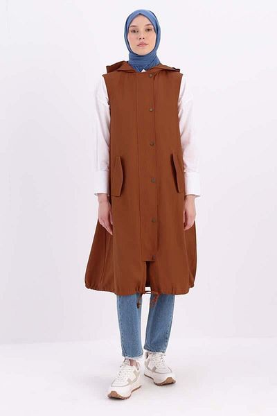 ALLDAY Tile-Hooded Snap Vest