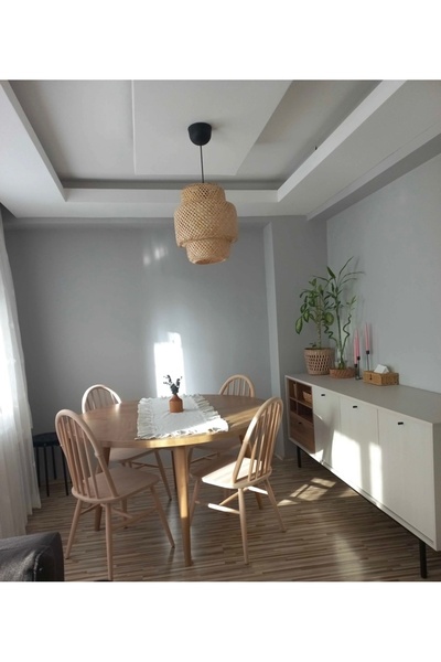 Borsa Mobilya Ada Sandalye Modern Ham Ahşap Boyasız