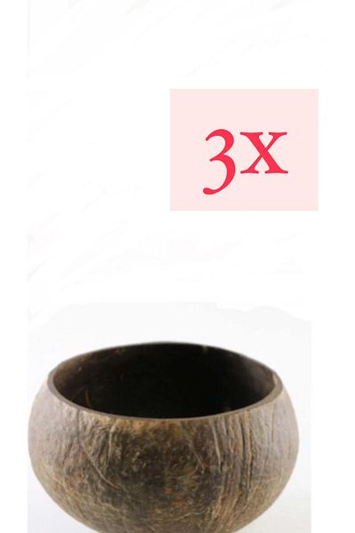 Kuru Yeşil Coconut Bowl - Natural - Jumbo-Snack-Salad Bowl-Coconut Bowl - Pack of 3