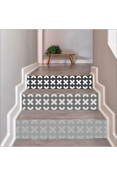 Bigaimaj Merdiven Sticker Kendinden Yapışkanlı Folyo Kaplama 5 Adet Gri - Ant...