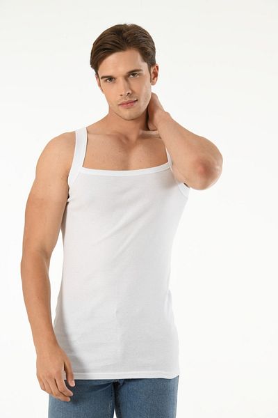Mfö Life İç Giyim Special Ribana Men's String Strap Tank Top