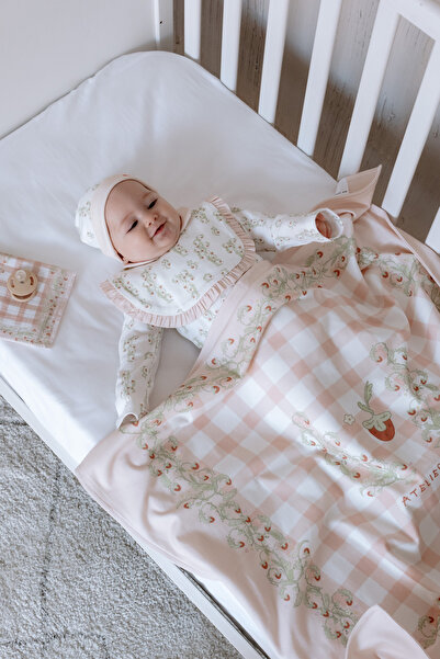 Atelier Babbi 100% Cotton Double-Sided Baby Blanket - Strawberry
