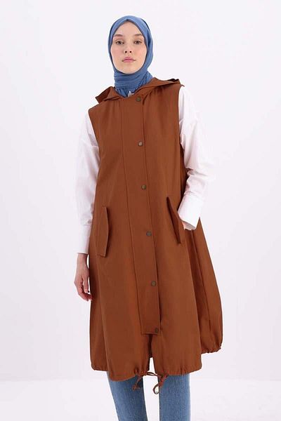 ALLDAY Tile-Hooded Snap Vest