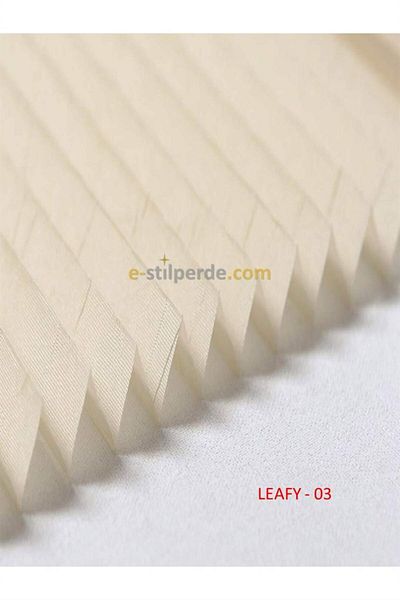 IŞILTI Perde Sistemleri Plicell Pleat Curtain Leafy - 03 Line Patterned Cream