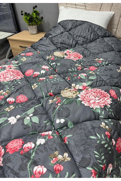Clasy Satin 100% Cotton Satin Single Quilt Aflon V1 Black