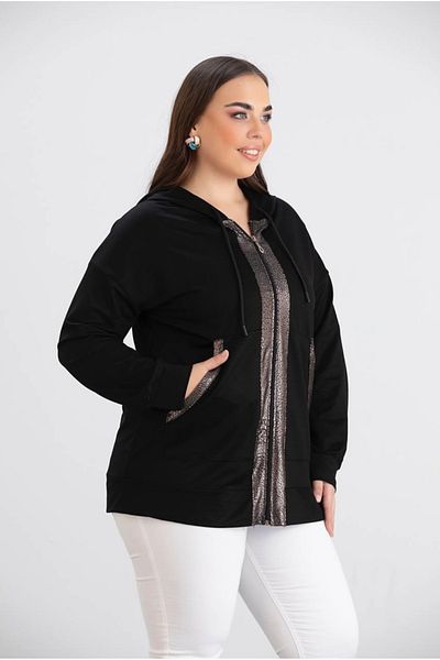 wear on collection Plus Size Thin Two Thread Fabric Zipper Sweat
