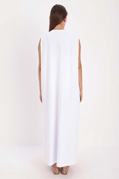 ALLDAY Λευκό-Αμάνικο Εσωτερικό Φόρεμα