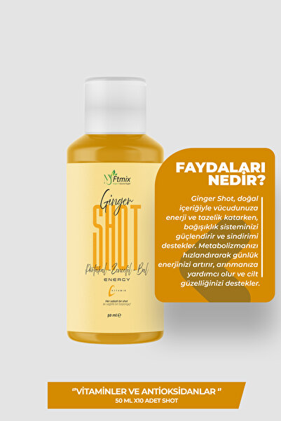 myftmix doğanın gücünü keşfet Ginger Shot – Doğal Zencefil Suyu, Bağışıklık Güçlendirici, Enerji Artırıcı