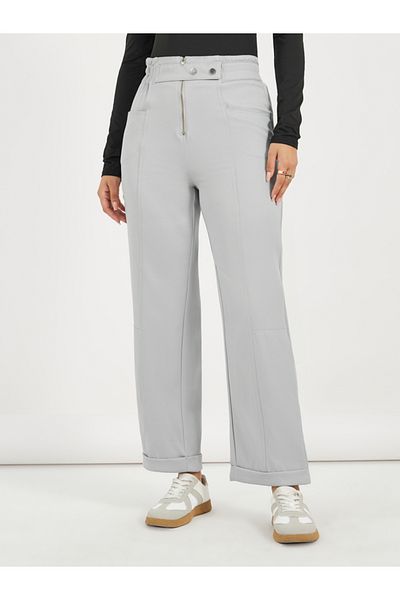 Styli Elastic High Rise Cropped Design pants
