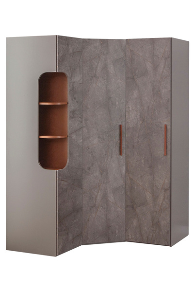 benim odam Ares 3 Kapılı Kitaplıklı Köşe Dolap Genç / Çocuk Odası 819-l