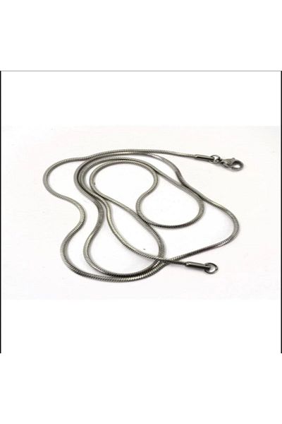 OSMANLI GÜMÜŞ Snake Snake Sarp Men's Steel Necklace Chain Round Model