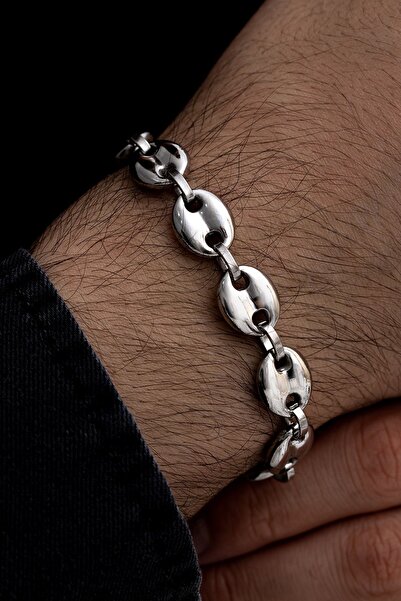 OSMANLI GÜMÜŞ سوار فولاذي للرجال من Gemici Model بصمة متوسطة السُمك