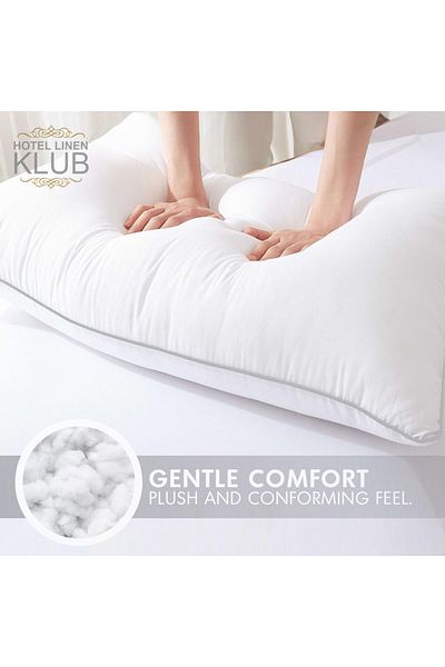 Hotel Linen Klub Cotton Sateen Pillow- 1000grams , Silver Cord  Double Piping , 50 x 75 cm
