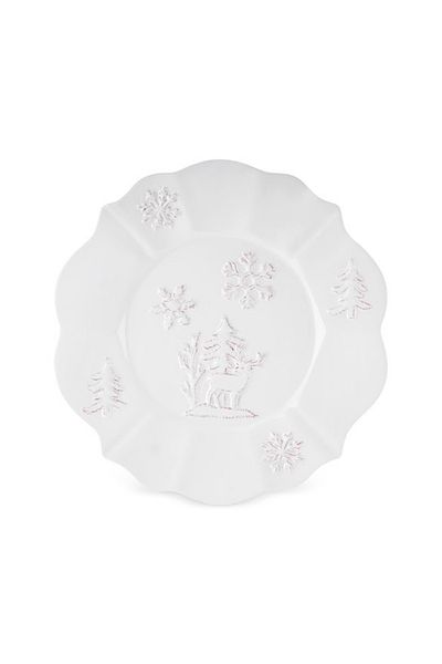 Karaca Christmas White Cake Plate - 24 cm