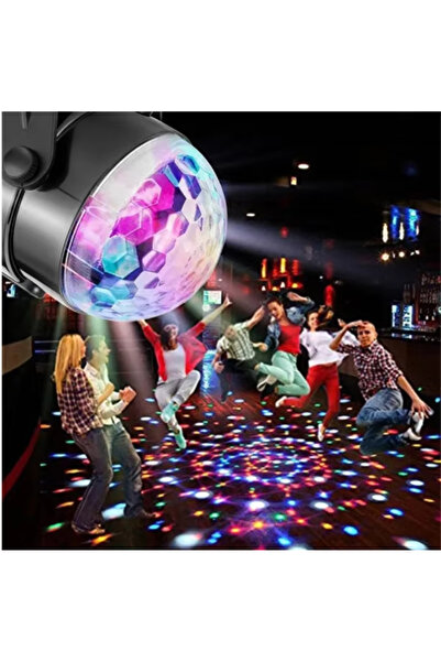 Sistem Led Market Disko Topu Parti Işıkları 7 Renk Led  Usb Girişli Sese Duyarlı Rgb Uzaktan Kumandalı