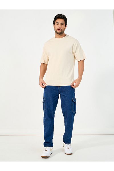 Styli Overdyed Cargo Pocket Straight Fit Jeans