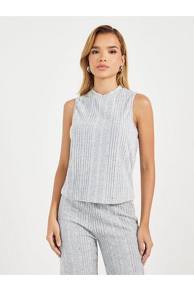 Styli Rib Knit Sleeveless Top & Pants Co-Ords