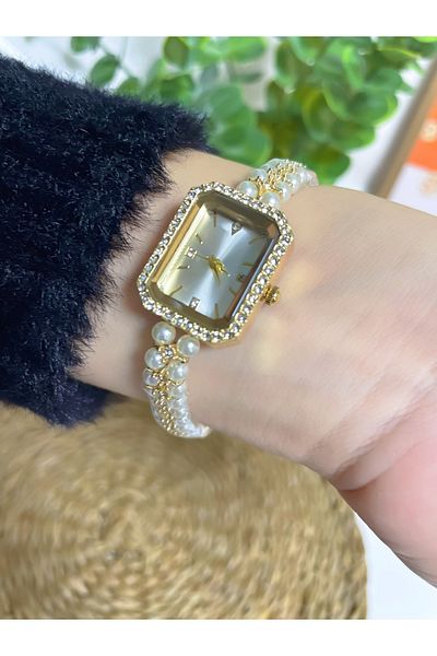 Bimodabu Zircon Stone Bead Cord Quartz Women's Wristwatch