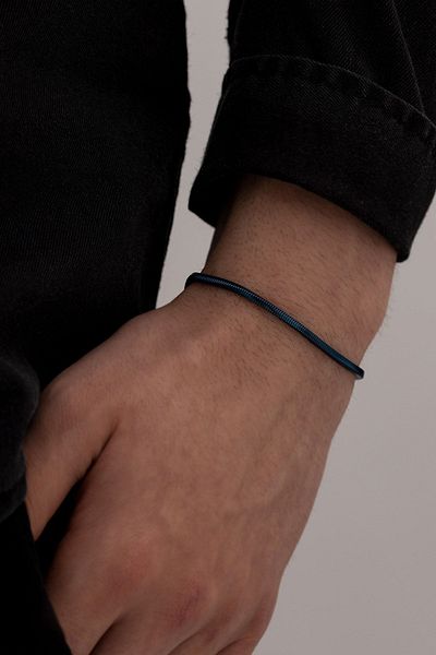 OSMANLI GÜMÜŞ Men's Blue Sarp Model Steel Bracelet